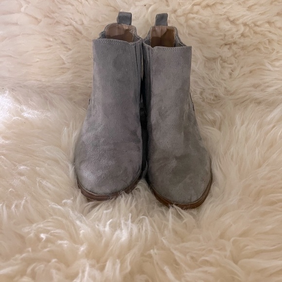 Tan Suede Heeled Ankle Boots - Picture 3 of 6